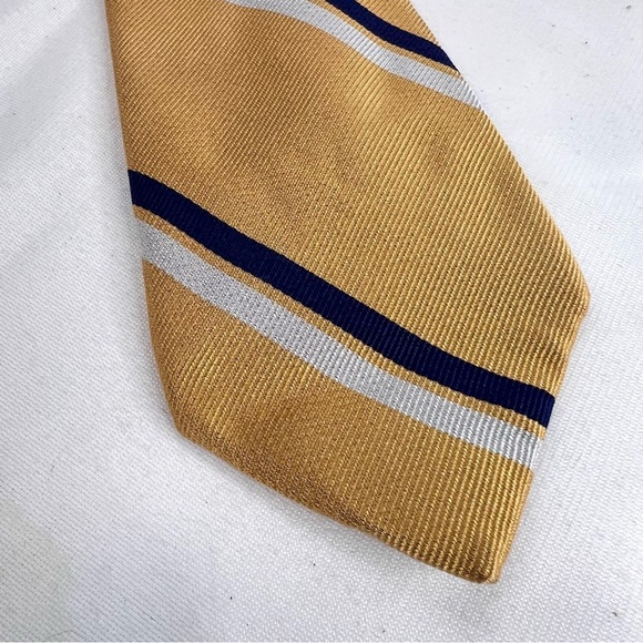Handsome LAUREN RALPH LAUREN Yellow Gold Stripped Men’s Tie - Picture 5 of 5